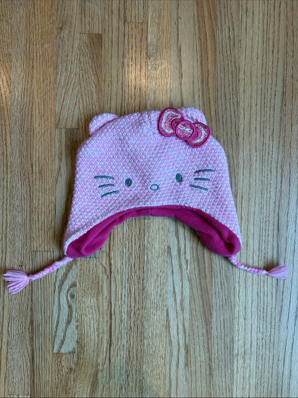 Hello Kitty girl’s Pink Kitty Earflap Beanie for Kids